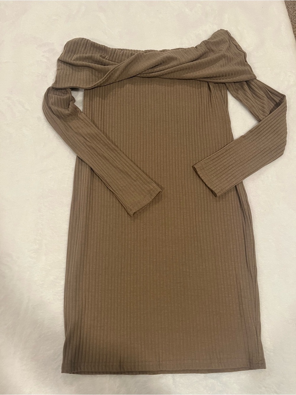 Pretty Little Thing Maternity Off The Shoulder Mini Dress - Size 4